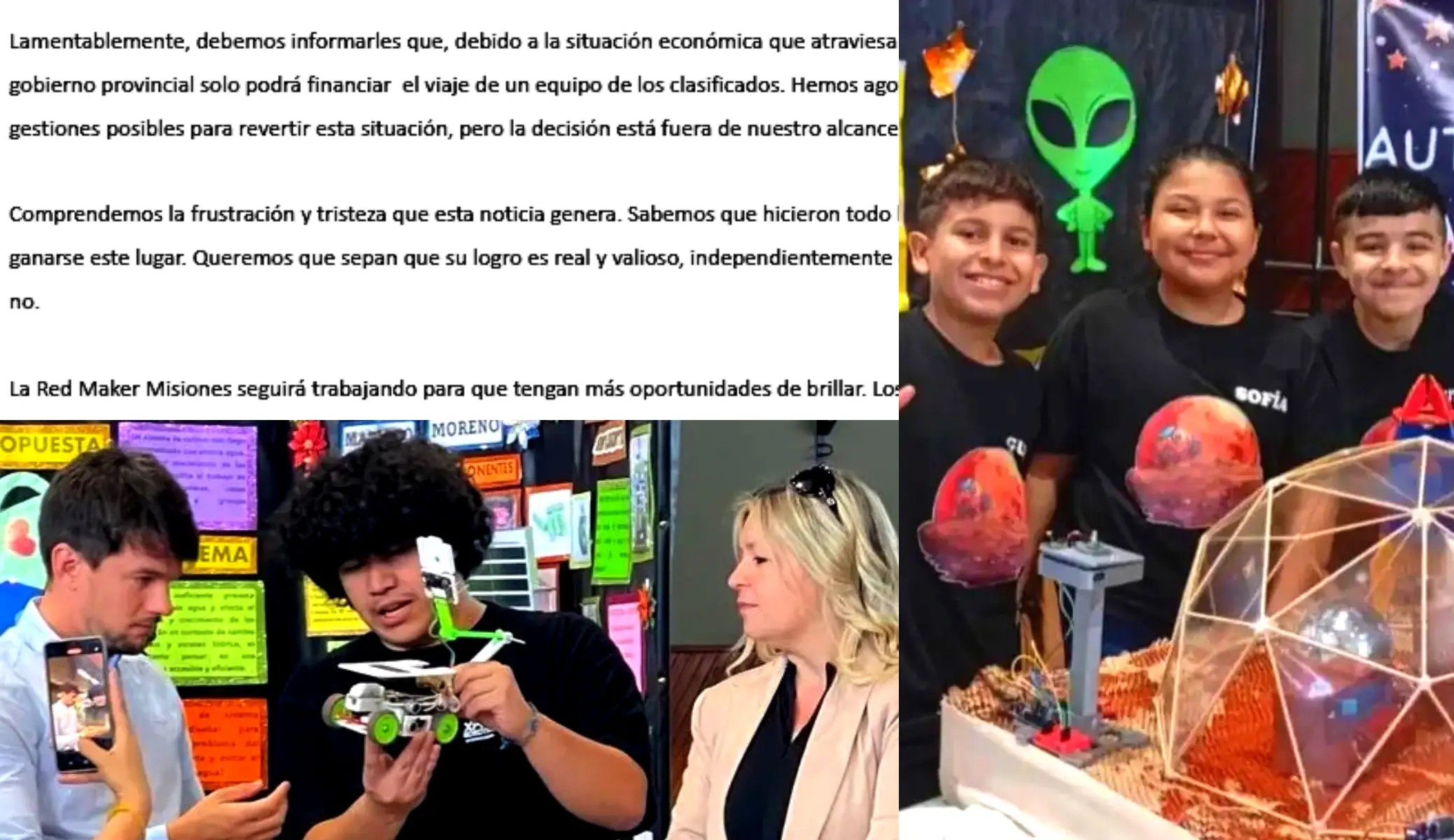 Mundial de Robótica sin equipos de Misiones: Fuerte revelación de una mamá