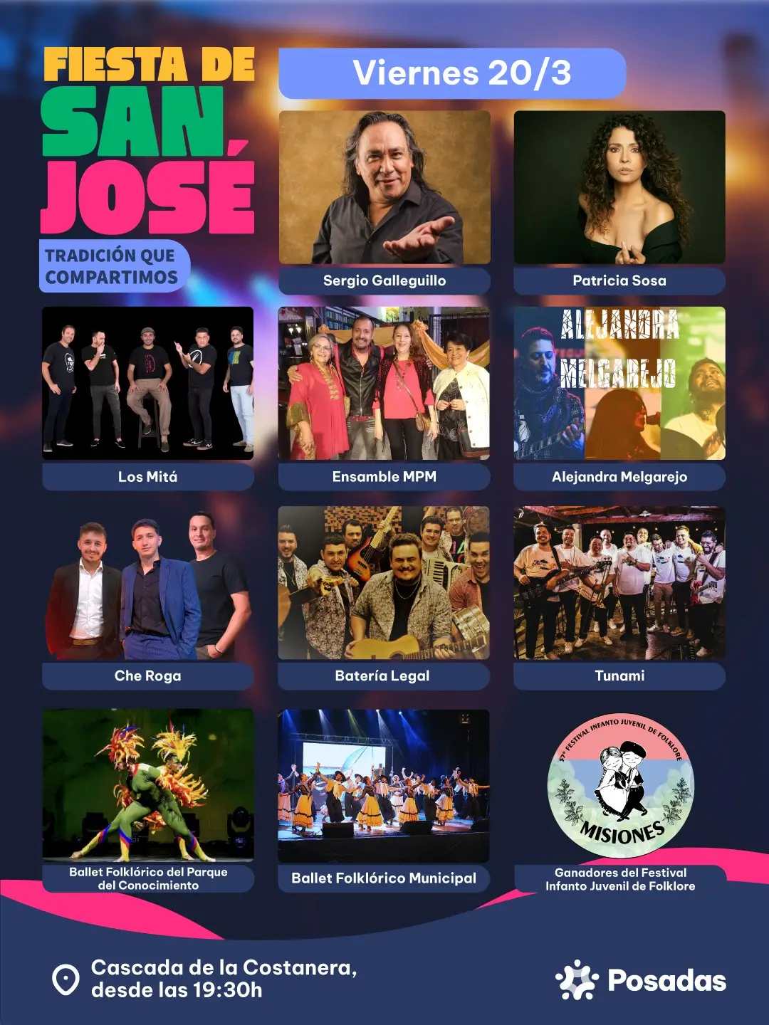 Todo listo para la Fiesta de San José en el Parque La Cascada