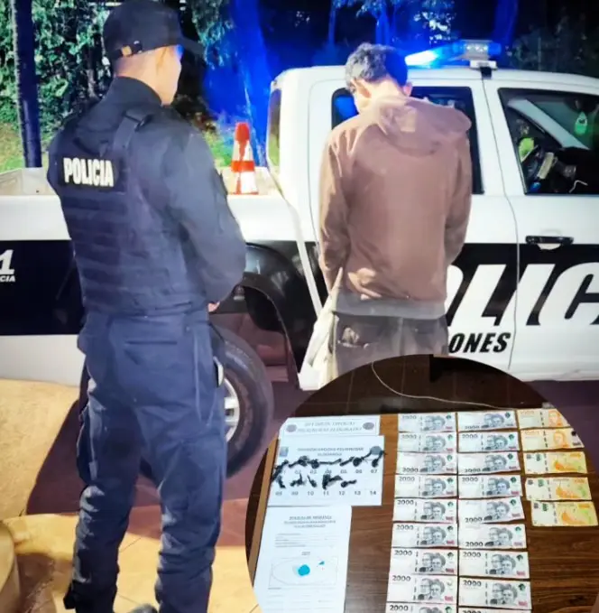 Motodealer intentó huir, chocó y fue detenido con cocaína