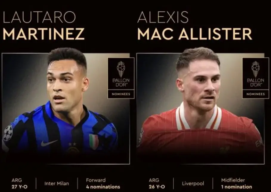Lautaro Martínez y Alexis Mac Allister sueñan con el Balón de Oro
