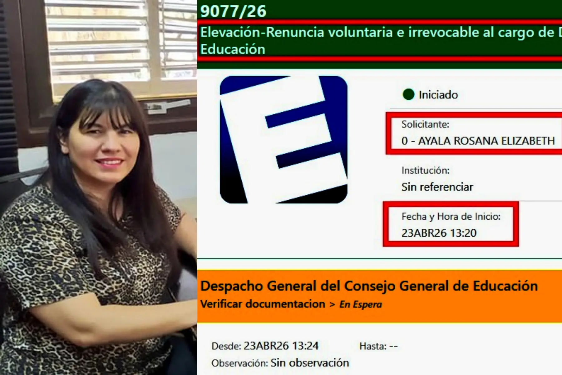 La directora de Educación Técnica del CGE, presentó su renuncia irrevocable